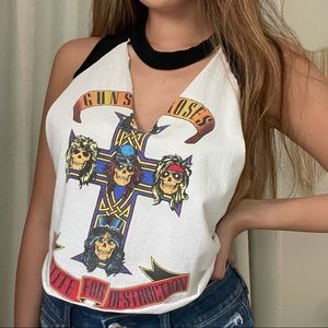 GUNS N’ ROSES CUTOUT CROP TANK